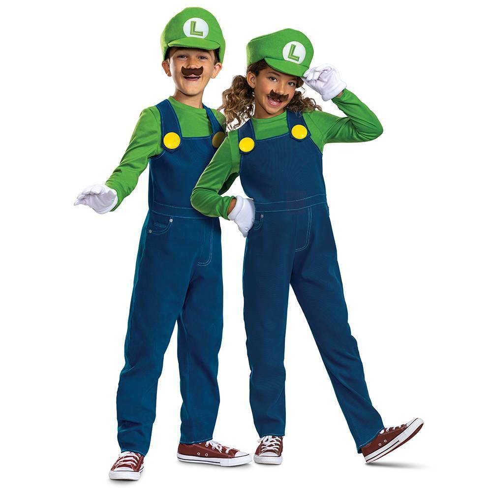 Kids&#39; Super Mario Bros Luigi Elevated Halloween Costume Jumpsuit 4-6