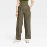 Women's High-Rise Pleat Front Straight Chino Pants - A New Day™
