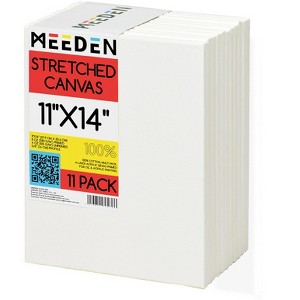 MEEDEN 100% Cotton Stretched Canvas, 11 x 14 In, 11 Packs - 1 of 4