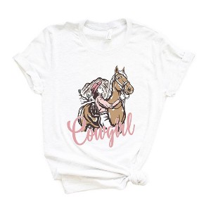 Simply Sage Market Women's Retro Cowgirl Horse Short Sleeve Graphic Tee - 1 of 3