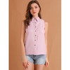 Allegra K Women's Single Breasted Casual Office Sleeveless Shirt - 3 of 4