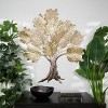 46"x39" Metal Tree Textured Wall Decor with Cutout Details Gold - Olivia & May: Iron Artwork, Nature Inspired - image 2 of 4