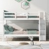 NicBex Bunk Bed Full over Full Pine Bed Frame with Storage Stairs and Full Length Guardrail for Bedroom, Dorm, No Box Spring Required - 2 of 4
