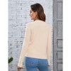Womens Waffle Knit Cardigan Long Sleeve Button Down Cardigan Round Neck Ribbed Cuff Sweater Knit Jackets - 2 of 4