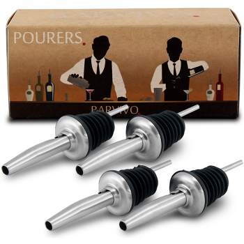 Barvivo PProfessional Liquor Pourers Classic Free Flow Liquor Bottle Pourer w/Tapered Spout, Set of 4