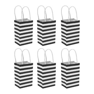 Unique Bargains Stripes Gift Bags 6 Pcs - 1 of 4
