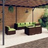 vidaXL Patio Lounge Set, 8 Piece Brown Poly Rattan with Comfortable Removable Cushions for Outdoor Relaxation - Weather Resistant and Easy to Clean - 2 of 4