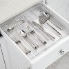 mDesign Expandable Plastic Kitchen Drawer Storage Organizer Cutlery Tray - Clear - 2 of 4