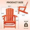 Maggift Outdoor Adirondack Chairs, Plastic Fire Pit Chairs with Drink Holder, Patio Chairs with Stool Legs for Lawn Garden, Orange 31.4"*29.6"*36.4" - 3 of 4