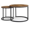 NicBex Modern Nesting Coffee Table Set of 2, Round Coffee Bar with Metal Frame, Center Dining Table for Living Room, Bedroom - 2 of 4