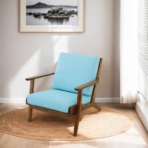 FONTOI Accent Chairs, Recliner Chair with Angled Back, Lounge Chair with Fixed Arm for Home Office, Blue, 29.9"*31.9"*33.5" - 1 of 4