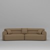 Famapy Curved Brown Coffee Color Sofa - Plush Cushions with 3-Pillows , Modern Living Room Centerpiece - 4 of 4