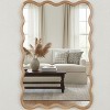 KWPZQEB 24X36" Bathrrom Mirror for Wall, Wavy Rectangle Decorative Mirror w/ Solid Wood Frame&High-Quality HD Glass, Modern Vanity Mirror for Bathroom - 2 of 4