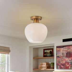 LLHZSY Ceiling Light Semi Flush Mount Fixture 9" Glass Open Shade for Bedroom Kitchen Hallway House - 1 of 4