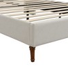 Sapphtopaz Modern Bed Frame with Wave Headboard Chenille Upholstered Platform Bed with Slat Support for Bedroom, No Box Spring Needed, Beige - 4 of 4