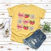Simply Sage Market Women's Coquette Strawberry Floral Short Sleeve Garment Dyed Tee - 3 of 4