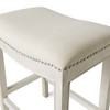 Maven Lane Adrien Backless Saddle Bar Stool with Fabric Upholstery 31" - 4 of 4