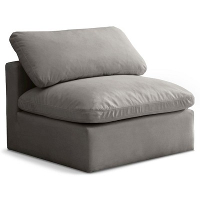 Meridian Furniture,Plush Velvet Standard Comfort Modular Armless Chair