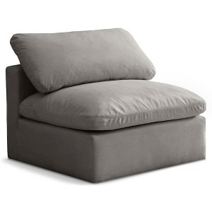 Meridian Furniture,Plush Velvet Standard Comfort Modular Armless Chair - 1 of 4