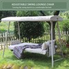 Whisen 93.8 in. W 3-Person Metal Patio Swing Chair Swing Bed with Cushion and Adjustable Canopy - 2 of 4