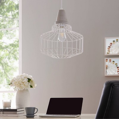 15.5" Boardman Cage Pendant Lamp White - Aiden Lane