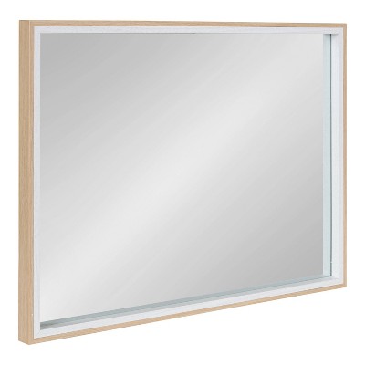 Gibson 18x24 White and Natural Wood Rectangular Wall Mirror
