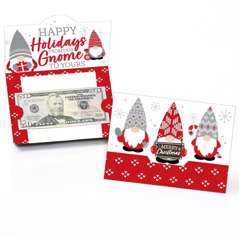 Big Dot of Happiness Christmas Gnomes - Holiday Party Money and Gift Card Holders - Set of 8, 1 of 5