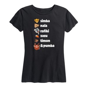 Women's - The Lion King - Simba Nala Rafiki Zazu Timon Pumba Short Sleeve Graphic T-Shirt - 1 of 4