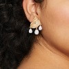 Pearl and Seashell Drop Earrings - A New Day™ Gold - 2 of 3
