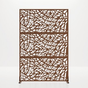 Lirago Brown 72 in. Galvanized Metal Outdoor Privacy Screens Garden Outdoor Fence - 1 of 4