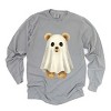 Watercolor Ghost Bear - Womens Garment Dyed Long Sleeve - 2 of 3
