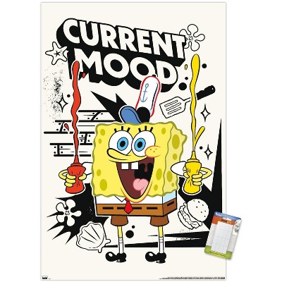 Trends International Nickelodeon Spongebob - Current Mood Unframed Wall  Poster Print White Mounts Bundle 22.375 x 34