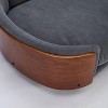 Sapphtopaz Velvet Elevated Dog Bed with Wood legs & Bent Wood Back Pet Sofa with Removable Foam Soft Cushion Dog Supplies - 2 of 4