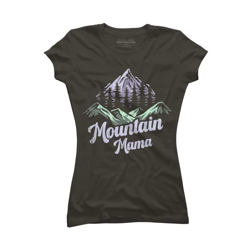Junior's Design By Humans Mountain Mama Camping Adventure Mom By Flowerr T-Shirt, 1 of 3