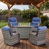 Belord 6-INCH Extra Thick Cushion Outdoor Patio Furniture Set with Swivel Glider Patio Chair Set of 4, 5 Pieces Patio Furniture Set with Firepit Table - 3 of 4