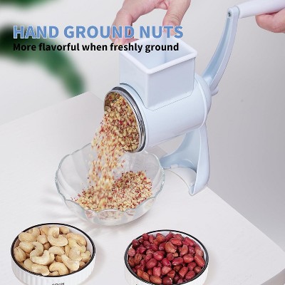 Manual Nut Grinder with Hand Crank, Rotary Cheese Grater Cheese Shredder Multifunctional Dried Fruit Crusher Peanut Masher Grinding Device