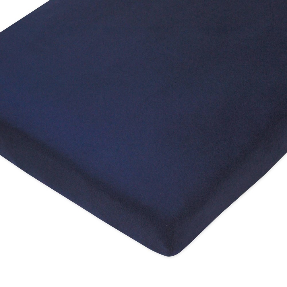 Photos - Bed Linen Honest Baby Organic Cotton Fitted Crib Sheet - Navy