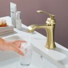 Cobbe Brushed Gold Vanity Sink Faucets Single Handle Bathroom Faucet Single-Hole Installation - 3 of 4