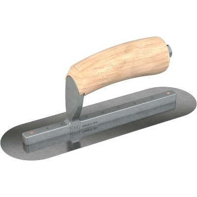 Bon Tool 66-190 Finish Trowel - Round - Car Steel - 10 X 3 - Wood - Long Shank