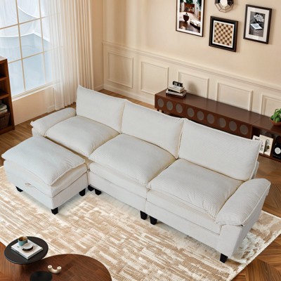 MyDepot Modern Sectional Sofa Corduroy Cloud Couch