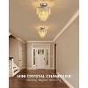 Ludomide Modern Mini Hallway Chandelier, Small Crystal Ceiling Light Fixture, Flush Mount for Closet, Bedroom, Girls Room, Chrome - 2 of 4