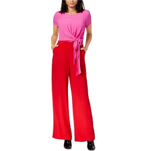 maison Jules Womens Colorblocked Tie-Front Jumpsuit - 1 of 1