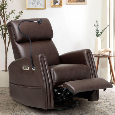 PU Leather Power Rocker Recliner with Phone Holder