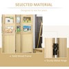 Gulches 4 Panel Room Divider, 5.6' Indoor Wood Portable Folding Privacy Screens with Photo Frames ,Freestanding Wall Dividers for Home Office, Natural - 3 of 4