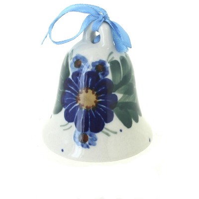 Blue Rose Polish Pottery Forget Me Not Bell