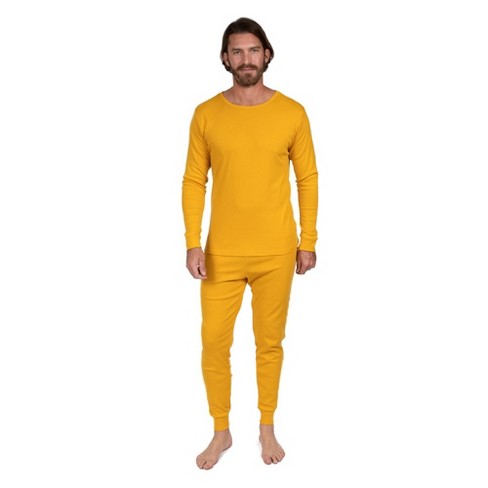 Leveret Mens Two Piece Cotton Pajamas Solid Mustard L : Target