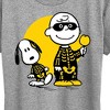 Women's - Peanuts - Charlie And Snoopy Skeleton Short Sleeve Graphic T-Shirt - 2 of 4