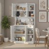 Belord Tall Wooden Kitchen Pantry Storage Cabinet with Doors and Hutch, Multifunctional Microwave Stand for Kitchen Organization - 2 of 4