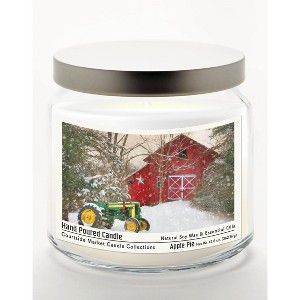 Courtside Market Winter at the Barn Apple Pie 12.8oz Soy Wax Candle Glass Jar with Brushed Silver Metal Lid - 1 of 2