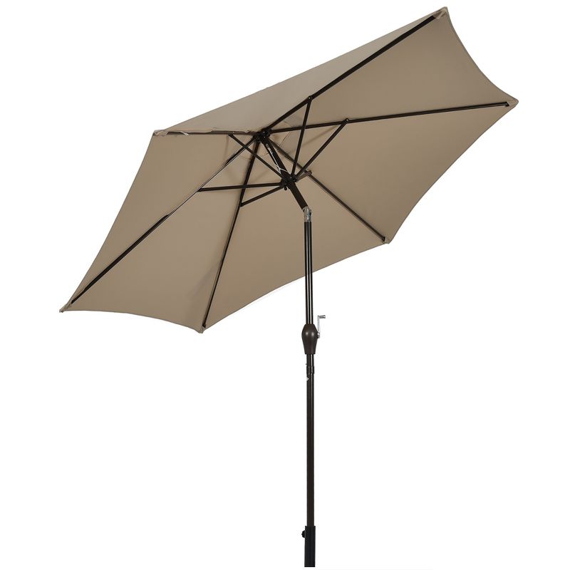 Costway 10Ft Outdoor Market Patio Table Umbrella Push Button Tilt Crank Lift Burgundy\Beige\Tan\Blue, 5 of 10